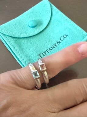 Rare TIFFANY & CO Pink Tourmaline Stacking Ring, 61/2